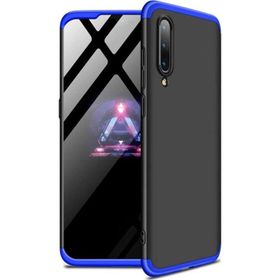 Microsonic Xiaomi Mi 9 Double Dip 360 Protective Siyah Mavi Kılıf