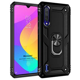 Microsonic Xiaomi Mi 9 Lite Military Ring Holder Siyah Kılıf