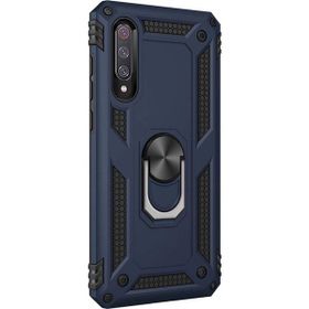 Microsonic Xiaomi Mi 9 Military Ring Holder Lacivert Kılıf