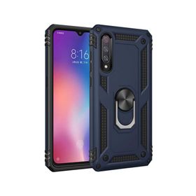 Microsonic Xiaomi Mi 9 Military Ring Holder Lacivert Kılıf