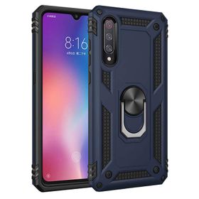 Microsonic Xiaomi Mi 9 Military Ring Holder Lacivert Kılıf