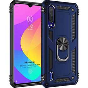 Microsonic Xiaomi Mi 9 Military Ring Holder Lacivert Kılıf