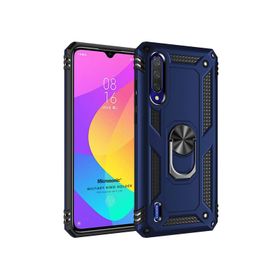 Microsonic Xiaomi Mi 9 Military Ring Holder Lacivert Kılıf