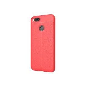 Microsonic Xiaomi Mi A1 Deri Dokulu Silikon Kırmızı Cep Telefonu Kılıfı