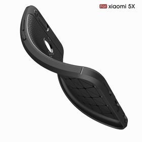 Microsonic Xiaomi Mi A1 Deri Dokulu Silikon Lacivert Cep Telefonu Kılıfı