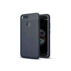 Microsonic Xiaomi Mi A1 Deri Dokulu Silikon Lacivert Cep Telefonu Kılıfı