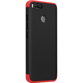 Microsonic Xiaomi Mi A1 Double Dip 360 Protective Siyah Kırmızı Kılıf
