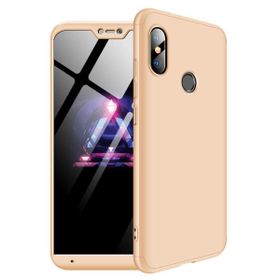 Microsonic Xiaomi Mi A2 Lite Double Dip 360 Protective Gold Kılıf