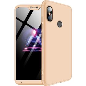 Microsonic Xiaomi Mi A2 Lite Double Dip 360 Protective Gold Kılıf