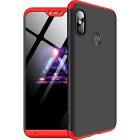 Microsonic Xiaomi Mi A2 Lite Double Dip 360 Protective Siyah-kırmızı Kılıf