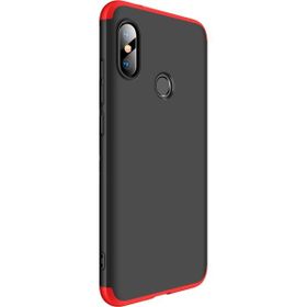 Microsonic Xiaomi Mi A2 Lite Double Dip 360 Protective Siyah-kırmızı Kılıf