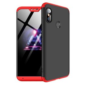 Microsonic Xiaomi Mi A2 Lite Double Dip 360 Protective Siyah-kırmızı Kılıf