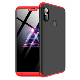 Microsonic Xiaomi Mi A2 Lite Double Dip 360 Protective Siyah-kırmızı Kılıf