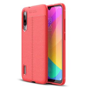 Microsonic Xiaomi Mi A3 Deri Dokulu Silikon Kırmızı Cep Telefonu Kılıfı
