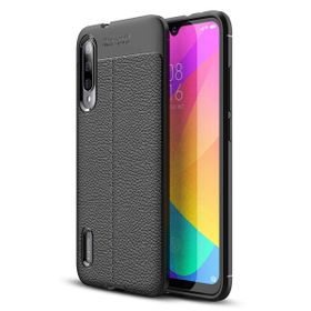 Microsonic Xiaomi Mi A3 Deri Dokulu Silikon Siyah Kılıf
