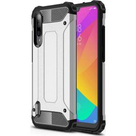 Microsonic Xiaomi Mi A3 Rugged Armor Gümüş Cep Telefonu Kılıfı