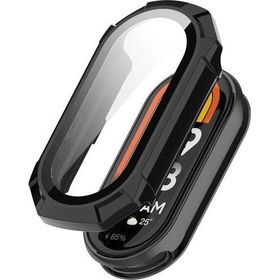 Microsonic Xiaomi Mi Band 8 Darbeye Dayanıklı Matte Premium Slim Watch Band Siyah Kılıf