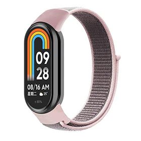Microsonic Xiaomi Mi Band 8 Hasırlı Woven Sport Loop Rose Gold Kordon