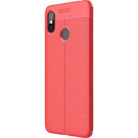 Microsonic Xiaomi Mi Max 3 Deri Dokulu Silikon Kırmızı Kılıf