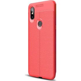 Microsonic Xiaomi Mi Mix 3 Deri Dokulu Silikon Kırmızı Kılıf