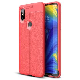 Microsonic Xiaomi Mi Mix 3 Deri Dokulu Silikon Kırmızı Kılıf