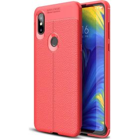 Microsonic Xiaomi Mi Mix 3 Deri Dokulu Silikon Kırmızı Kılıf