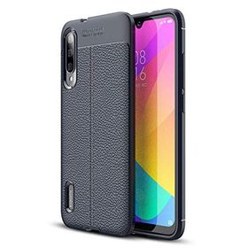 Microsonic Xiaomi Mi Mix 3 Deri Dokulu Silikon Lacivert Kılıf