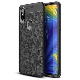 Microsonic Xiaomi Mi Mix 3 Deri Dokulu Silikon Siyah Kılıf