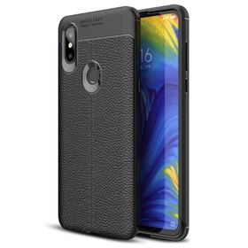 Microsonic Xiaomi Mi Mix 3 Deri Dokulu Silikon Siyah Kılıf