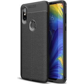 Microsonic Xiaomi Mi Mix 3 Deri Dokulu Silikon Siyah Kılıf