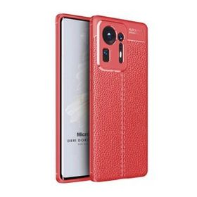 Microsonic Xiaomi Mi Mix 4 Deri Dokulu Silikon Kırmızı Cep Telefonu Kılıfı