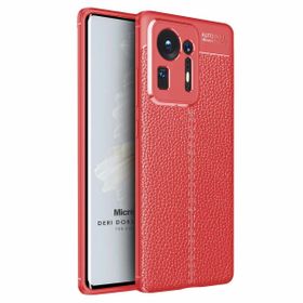 Microsonic Xiaomi Mi Mix 4 Deri Dokulu Silikon Kırmızı Cep Telefonu Kılıfı