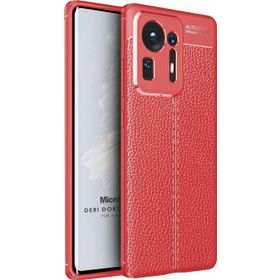 Microsonic Xiaomi Mi Mix 4 Deri Dokulu Silikon Kırmızı Cep Telefonu Kılıfı