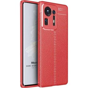 Microsonic Xiaomi Mi Mix 4 Deri Dokulu Silikon Kırmızı Cep Telefonu Kılıfı