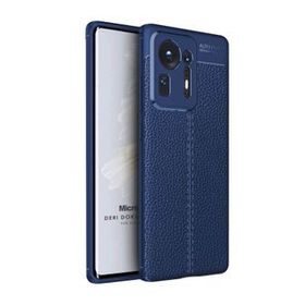 Microsonic Xiaomi Mi Mix 4 Deri Dokulu Silikon Lacivert Cep Telefonu Kılıfı