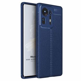 Microsonic Xiaomi Mi Mix 4 Deri Dokulu Silikon Lacivert Cep Telefonu Kılıfı