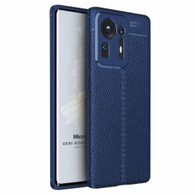 Microsonic Xiaomi Mi Mix 4 Deri Dokulu Silikon Lacivert Cep Telefonu Kılıfı