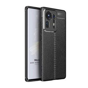 Microsonic Xiaomi Mi Mix 4 Deri Dokulu Silikon Siyah Kılıf