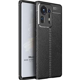Microsonic Xiaomi Mi Mix 4 Deri Dokulu Silikon Siyah Kılıf