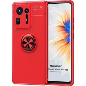 Microsonic Xiaomi Mi Mix 4 Kickstand Ring Holder Kırmızı Cep Telefonu Kılıfı