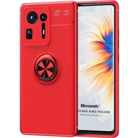 Microsonic Xiaomi Mi Mix 4 Kickstand Ring Holder Kırmızı Cep Telefonu Kılıfı