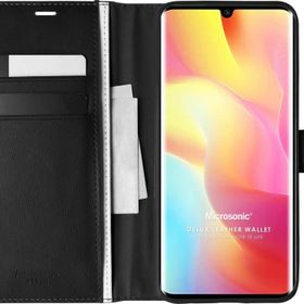 Microsonic Xiaomi Mi Note 10 Lite Delux Leather Wallet Siyah Kılıf
