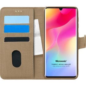 Microsonic Xiaomi Mi Note 10 Lite Fabric Book Wallet Gold Cep Telefonu Kılıfı