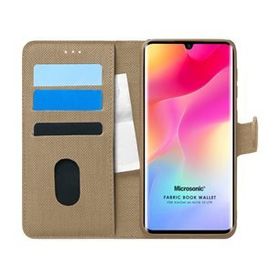 Microsonic Xiaomi Mi Note 10 Lite Fabric Book Wallet Gold Cep Telefonu Kılıfı
