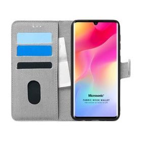 Microsonic Xiaomi Mi Note 10 Lite Fabric Book Wallet Gri Kılıf