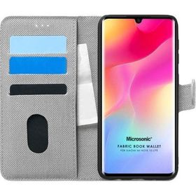 Microsonic Xiaomi Mi Note 10 Lite Fabric Book Wallet Gri Kılıf
