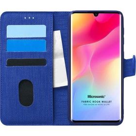 Microsonic Xiaomi Mi Note 10 Lite Fabric Book Wallet Lacivert Cep Telefonu Kılıfı