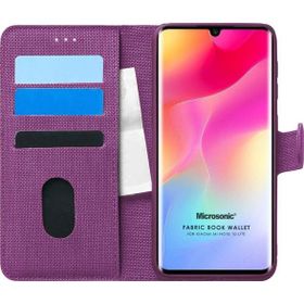 Microsonic Xiaomi Mi Note 10 Lite Fabric Book Wallet Mor Cep Telefonu Kılıfı