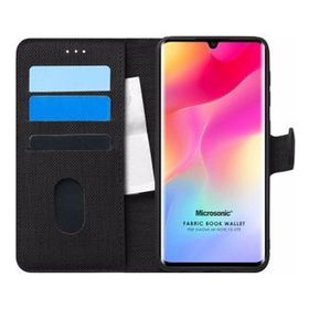 Microsonic Xiaomi Mi Note 10 Lite Fabric Book Wallet Siyah Kılıf