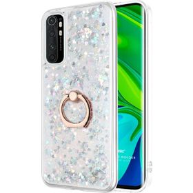 Microsonic Xiaomi Mi Note 10 Lite Glitter Liquid Holder Gümüş Cep Telefonu Kılıfı